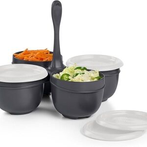 Tupperware Navy Blue and White Condiment Server Brand New never Used